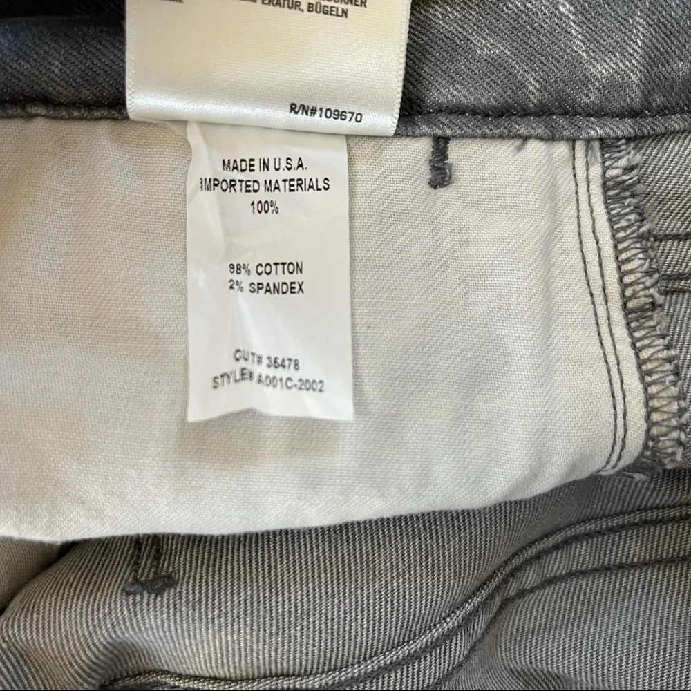 Agolde Chloe Jeans Skinny Low Rise Casual Distressed Festival Concert Gray 27